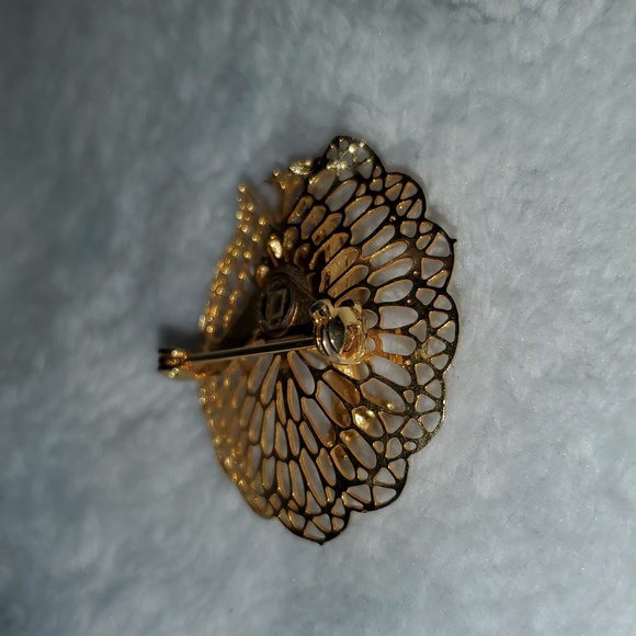 Vintage Gold Tone Peacock Brooch - Picture 3 of 6